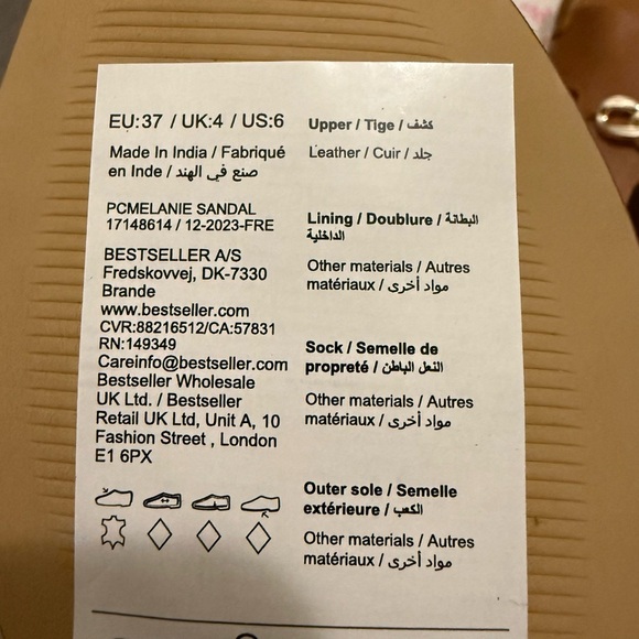 Gold and Brown Sandals with Chain Accent - Picture 4 of 5